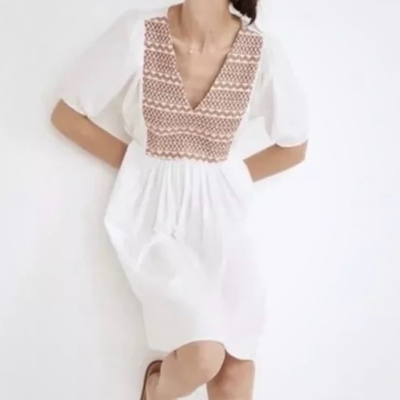 Madewell Dresses & Skirts - Madewell White Dress with Red Accents
